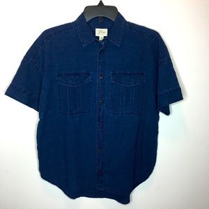 J. Crew NWT Denim Short Sleeve Button Down Shirt Size Extra Small